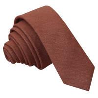 JA Ottoman Wool Brown Skinny Tie