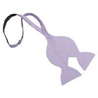 JA Chambray Cotton Lilac Butterfly Self Tie Bow Tie