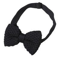 JA Grenadine Knitted Silk Black Bow Tie