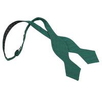 JA Ottoman Wool Hunter Green Pointed Self Tie Bow Tie