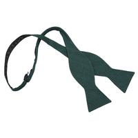 JA Ottoman Wool Bottle Green Thistle Self Tie Bow Tie