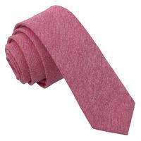 JA Chambray Cotton Red Skinny Tie