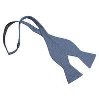 JA Chambray Cotton Navy Blue Thistle Self Tie Bow Tie