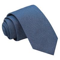 JA Chambray Cotton Navy Blue Slim Tie