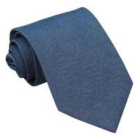 JA Chambray Cotton Navy Blue Tie