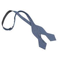 JA Chambray Cotton Navy Blue Pointed Self Tie Bow Tie