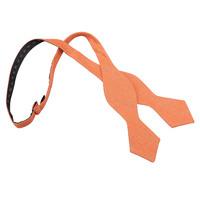 JA Ottoman Wool Light Orange Pointed Self Tie Bow Tie