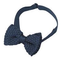 JA Grenadine Knitted Silk Navy Blue Bow Tie