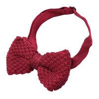 JA Grenadine Knitted Silk Burgundy Bow Tie