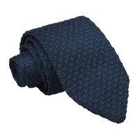 JA Grenadine Knitted Silk Navy Blue Tie