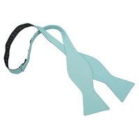 JA Chambray Cotton Light Turquoise Thistle Self Tie Bow Tie