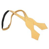 JA Herringbone Silk Primrose Yellow Pointed Self Tie Bow Tie