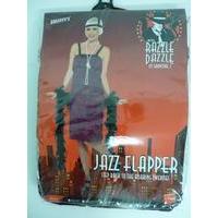 Jazz Flapper Costume, Burgundy, With Dress And Headpiece