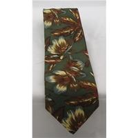 Jaeger Ivy greem abd Autumn Floral Printed Luxury Silk Tie