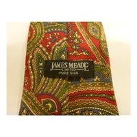 Jame Meade Silk Tie Multi -Coloured Paisley Design