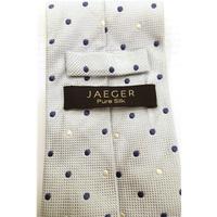 Jaeger Tonal Blue Dot Patterned Luxury Designer Silk Tie