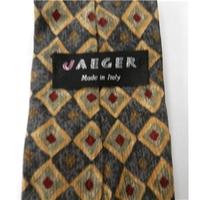 Jaeger Grey And Gold Check Silk Tie