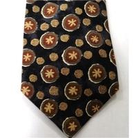 Jaeger Blue And Gold Patterned Silk Tie