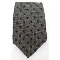 Jaeger navy square patterned silk tie