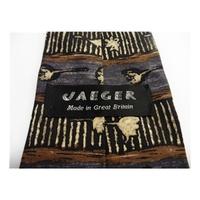 jaeger designer silk tie brown black