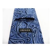 jaeger designer silk tie blue paisley