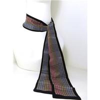 Jacqmar London Black, Blue and Pink Over-check 100% Silk Scarf Jacqmar - Size: S - Multi-coloured - Scarf