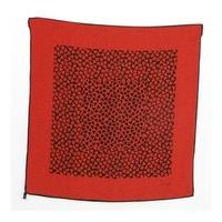 jaeger red and black clover patterned square scarf