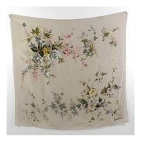 jacqmar vintage oyster multi coloured floral silk scarf with rolled ed ...