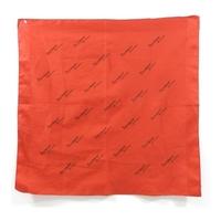 Jacqmar Vintage Racing Red Repetitive Inscription Lightweight Poly Cotton Scarf