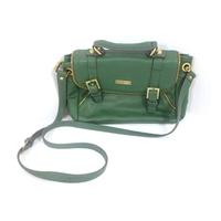 Jasper Conran Forest Green Leather Messenger Satchel Bag with Zip Detailing