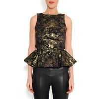 jacquard peplum top