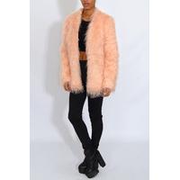 Jasmin Walia Wears Pink Faux Fur Coat