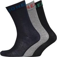 JACK AND JONES Mens Three Pack Socks Black/Navy/Grey