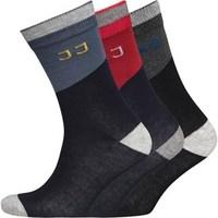 jack and jones mens three pack socks blacknavyred