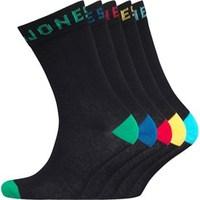 jack and jones mens five pack socks black