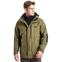 jack wolfskin mens brooks range 3 in 1 jacket khaki