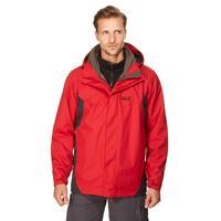 Jack Wolfskin Men\'s Tarpoto 3 in 1 Jacket, Red