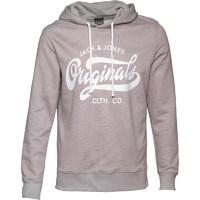 JACK AND JONES Mens Break Hoody Light Grey Melange