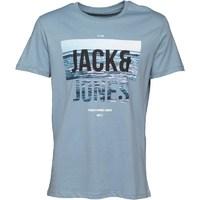 jack and jones mens poster t shirt faded denim