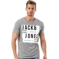 jack and jones mens long t shirt grey