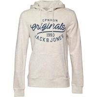 JACK AND JONES Mens Finish Hoody Treated White