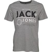 jack and jones mens aok t shirt light grey marl