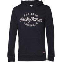 JACK AND JONES Mens Finish Hoody Total Eclipse