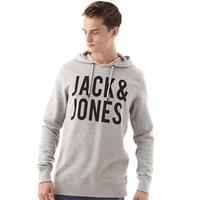 JACK AND JONES Mens Strack Hoody Light Grey Marl