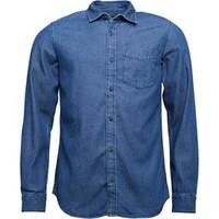 JACK AND JONES Mens Denim Shirt Dark Blue Denim