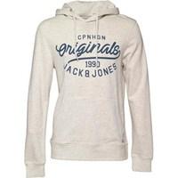 JACK AND JONES Mens Finish Hoody Treated White