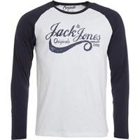 jack and jones mens mate long sleeve t shirt white