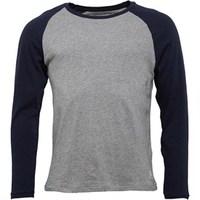 JACK AND JONES Mens Track Long Sleeve Raglan Light Grey Melange