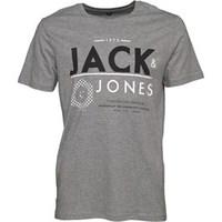 JACK AND JONES Mens Aok T-Shirt Light Grey Marl