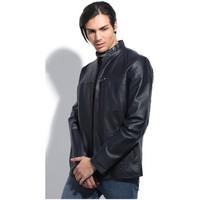 jacqs jacket arno mens leather jacket in blue